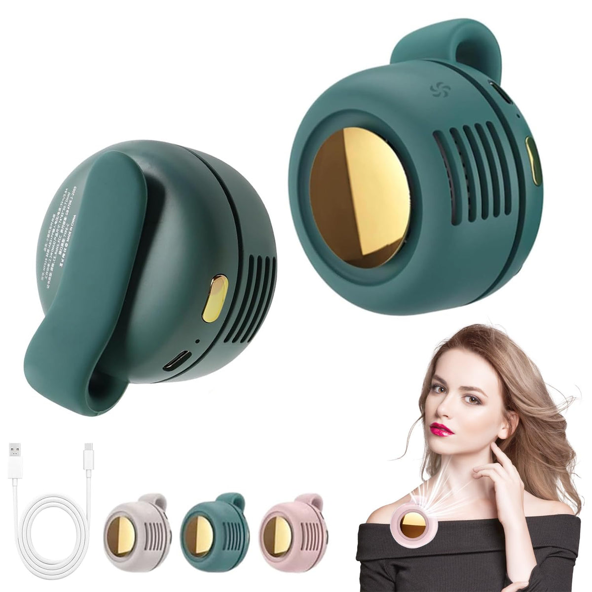 360° Rotatable Portable Mini Clip-on Fan，3-speed adjustable waist-clip fan;  ideal for outdoor activities.