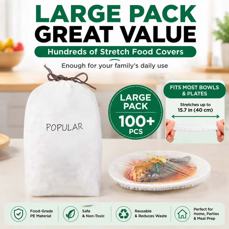 🔥100PCS Disposable Stretch Food Covers for Bowls & Plates--🔥Your great kitchen helper
