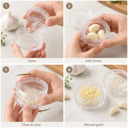 🔥2PCS Clear Manual Garlic Twister and Ginger Mincer Tool--Your great kitchen helper!