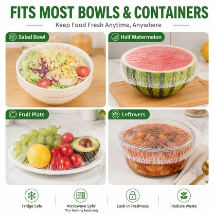 🔥100PCS Disposable Stretch Food Covers for Bowls & Plates--🔥Your great kitchen helper