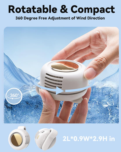 360° Rotatable Portable Mini Clip-on Fan，3-speed adjustable waist-clip fan;  ideal for outdoor activities.