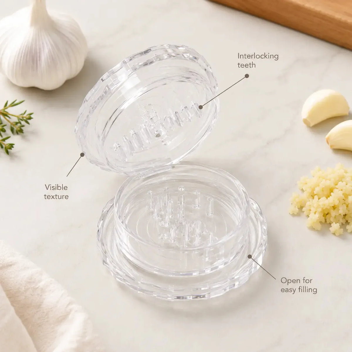 🔥2PCS Clear Manual Garlic Twister and Ginger Mincer Tool--Your great kitchen helper!