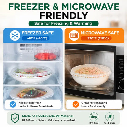🔥100PCS Disposable Stretch Food Covers for Bowls & Plates--🔥Your great kitchen helper