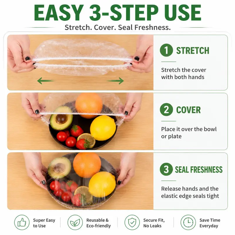 🔥100PCS Disposable Stretch Food Covers for Bowls & Plates--🔥Your great kitchen helper