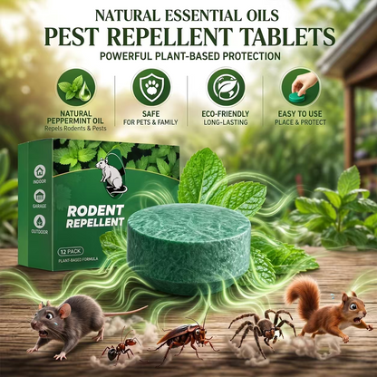 🐭Natural Peppermint Rodent Repellent Tablets – 12 Pack
