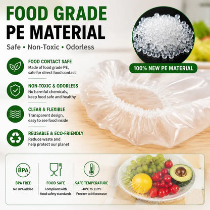 🔥100PCS Disposable Stretch Food Covers for Bowls & Plates--🔥Your great kitchen helper