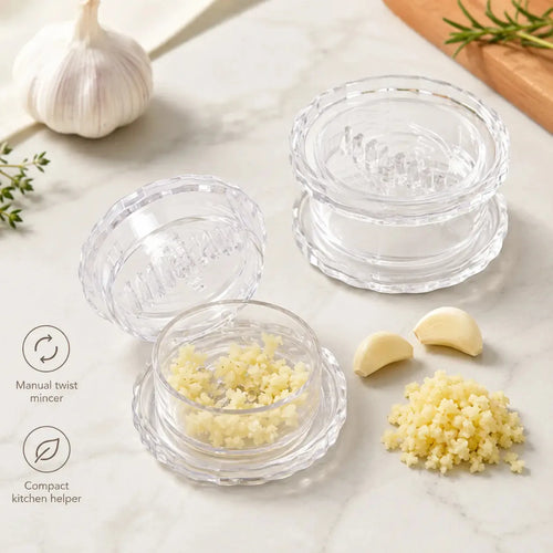 🔥2PCS Clear Manual Garlic Twister and Ginger Mincer Tool--Your great kitchen helper!