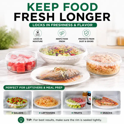 🔥100PCS Disposable Stretch Food Covers for Bowls & Plates--🔥Your great kitchen helper